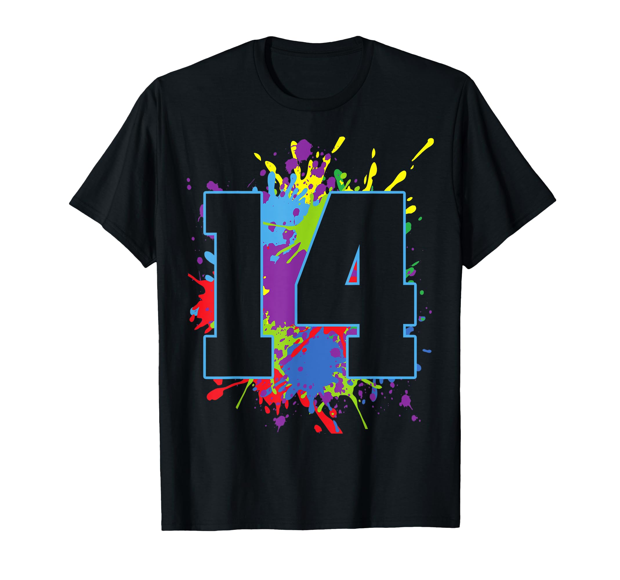 14Th Birthday 14 Paint Splashes T-Shirt - Casual Everyday Wear for Adults - T-Shirt, Sweatshirt, Hoodie