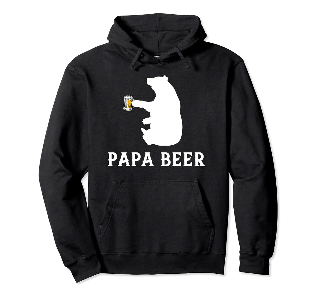 Papa Beer Papa Bear Fathers Day Gift Hoodie - Minimalist Print for Adults - T-Shirt, Sweatshirt, Hoodie