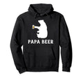 Papa Beer Papa Bear Fathers Day Gift Hoodie - Minimalist Print for Adults - T-Shirt, Sweatshirt, Hoodie