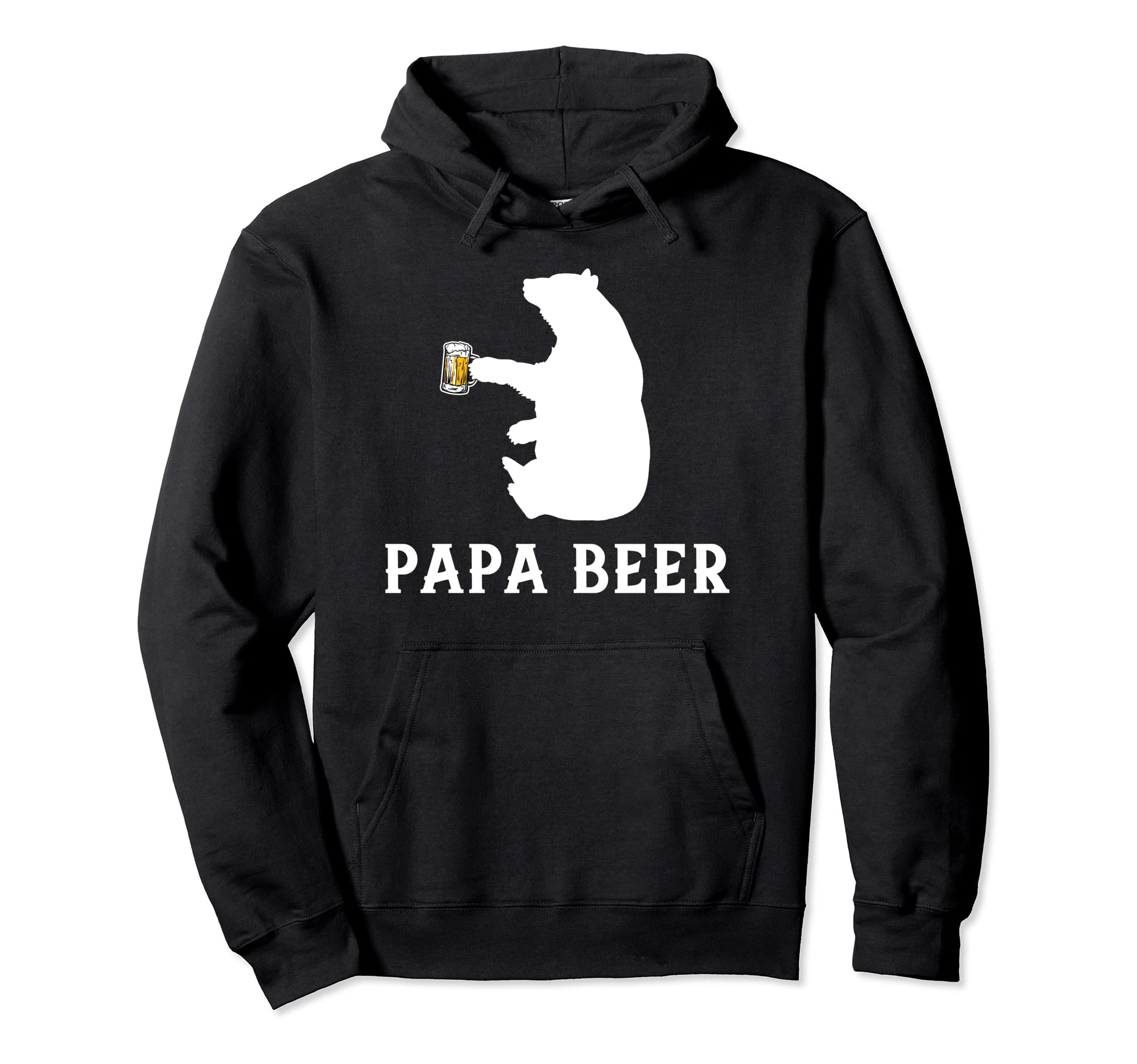 Papa Beer Papa Bear Fathers Day Gift Hoodie - Minimalist Print for Adults - T-Shirt, Sweatshirt, Hoodie