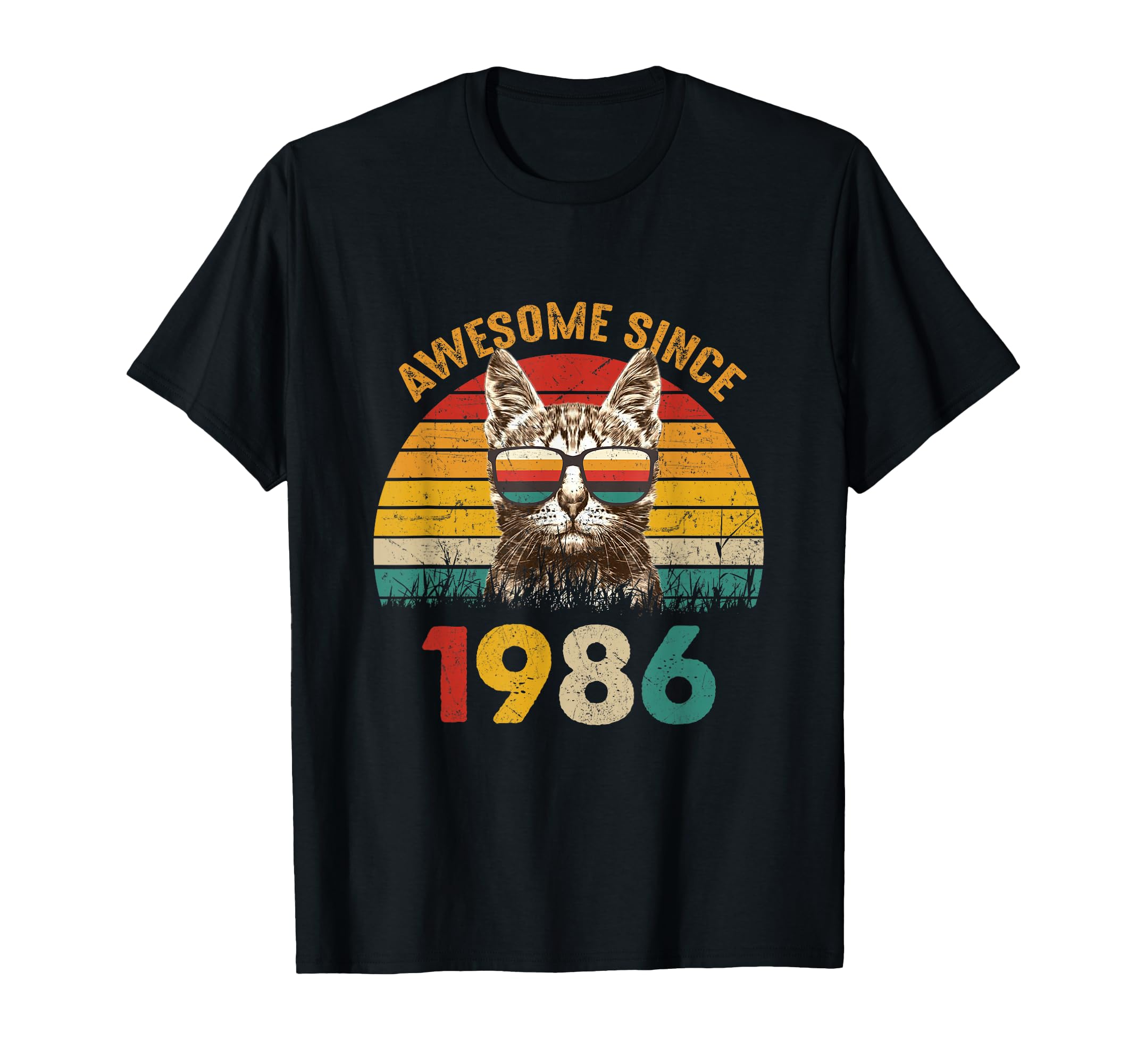 40Th Birthday Cat 40 Year Old Awesome T-Shirt - Novelty Apparel Unisex - T-Shirt, Sweatshirt, Hoodie