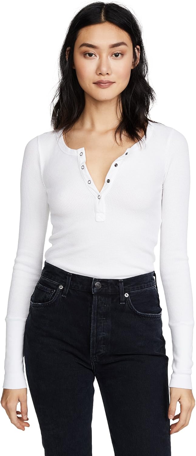 Women's Thermal Forever Henley Top, White, XX-Small - Adult & Kids T-Shirts, Sweatshirts & Hoodies apparel design preview 1