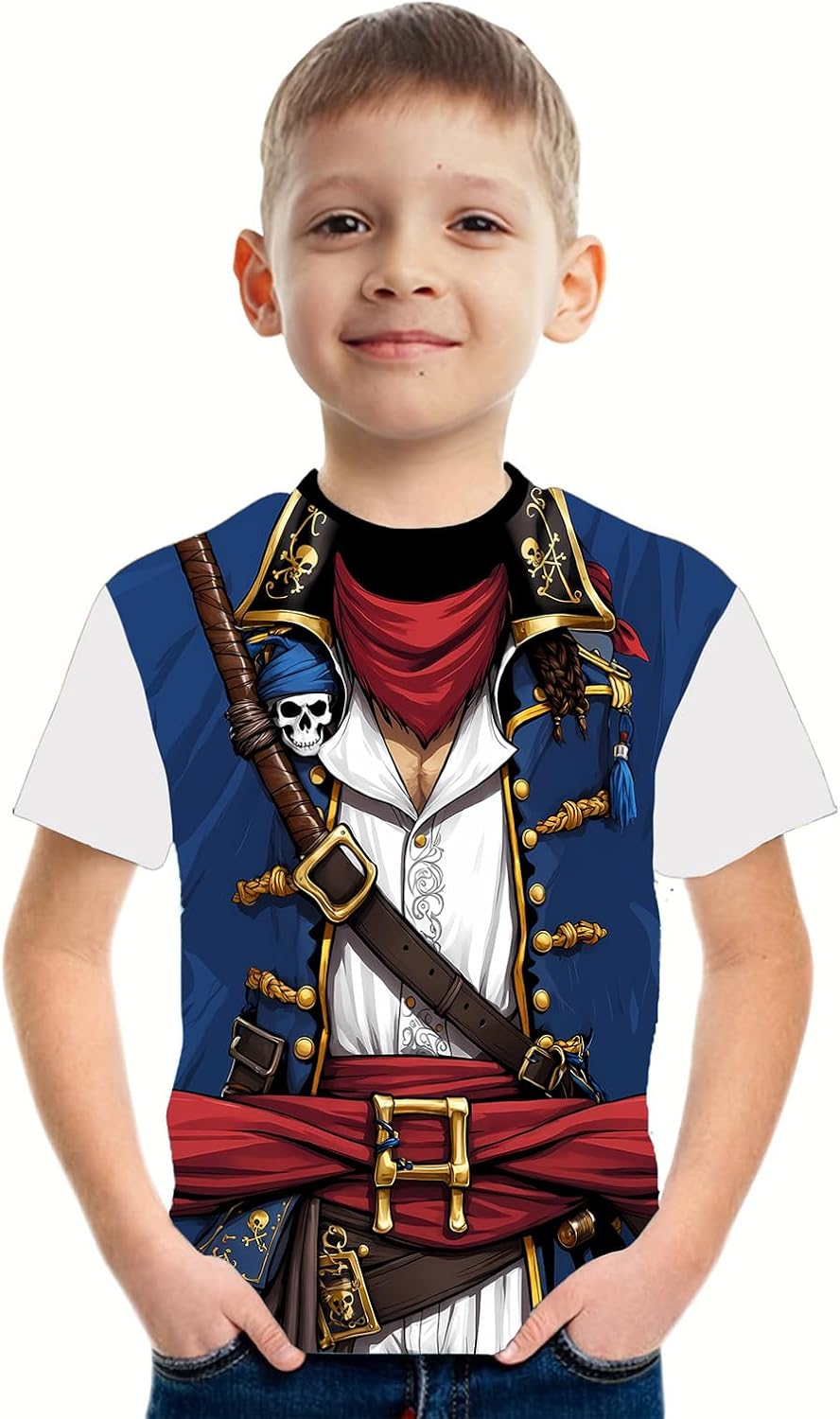 Anime Pirate Captain Boys Funny Knight Crewneck Short - Adult & Kids T-Shirts, Sweatshirts & Hoodies apparel design preview 1