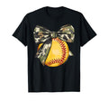 Camouflage Coquette Bow Softball T-Shirt - Custom Art Print Men Women - T-Shirt, Sweatshirt, Hoodie