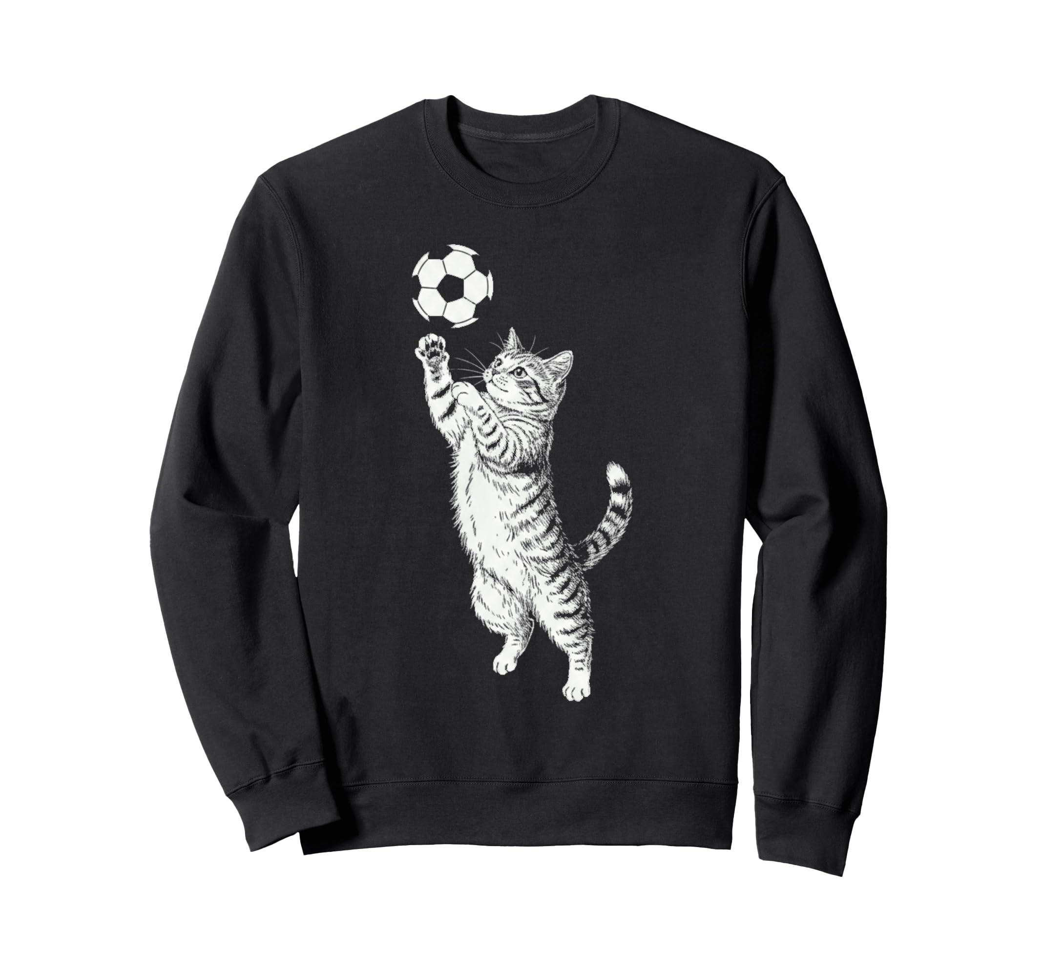 Funny Soccer Cat Line Art Tabby Kitten Sweatshirt - Novelty Apparel Unisex - T-Shirt, Sweatshirt, Hoodie