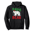 Papa Bear Santa Hat Lights Festive Hoodie - Trendy Graphic Unisex - T-Shirt, Sweatshirt, Hoodie