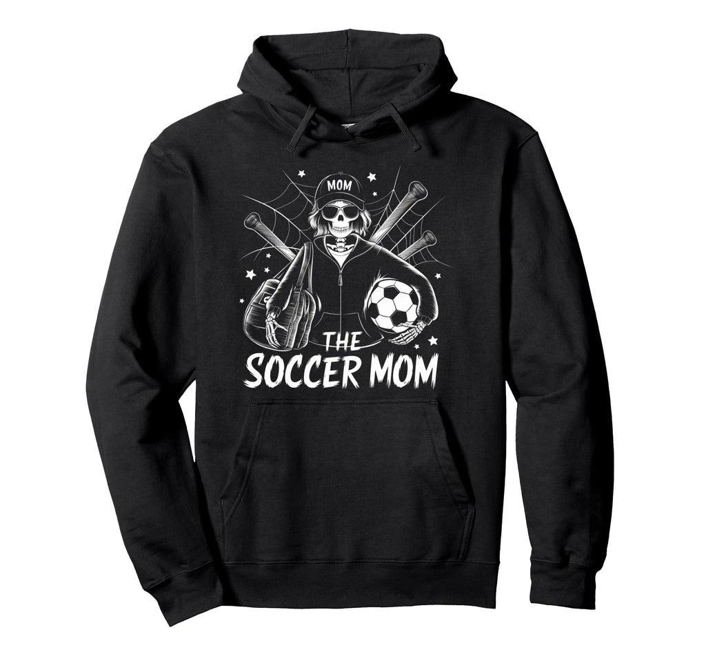 Soccer Mom Skeletton Halloween Soccer Hoodie - Novelty Apparel for Adults - T-Shirt, Sweatshirt, Hoodie
