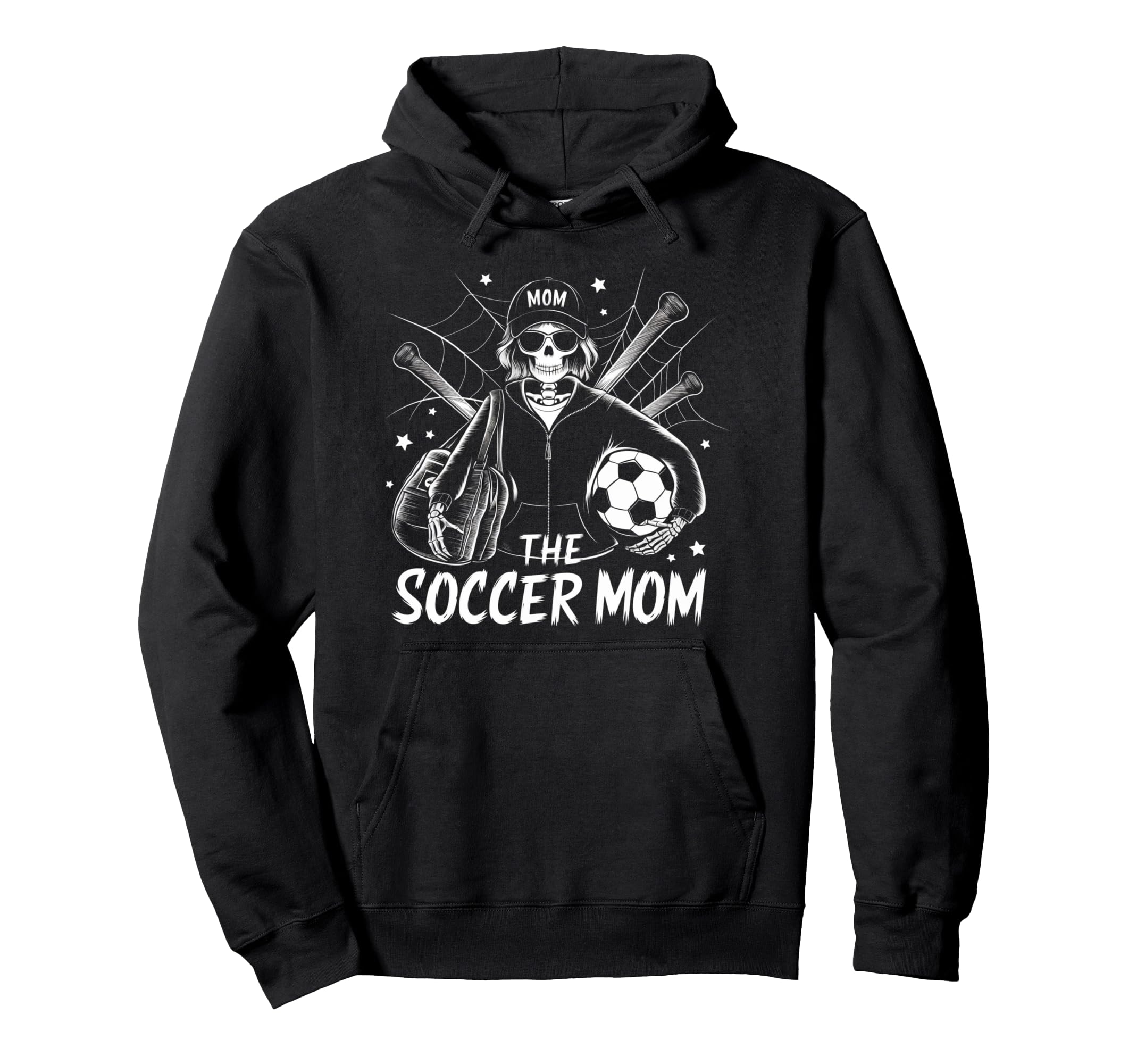 Soccer Mom Skeletton Halloween Soccer Hoodie - Novelty Apparel for Adults - T-Shirt, Sweatshirt, Hoodie
