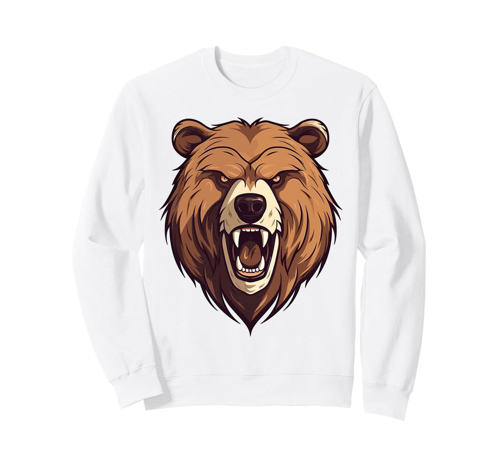 Bear Brown Head Bear Motif Bear Sweatshirt - Fun Novelty Design Unisex - T-Shirt, Sweatshirt, Hoodie