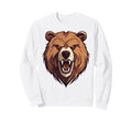 Bear Brown Head Bear Motif Bear Sweatshirt - Fun Novelty Design Unisex - T-Shirt, Sweatshirt, Hoodie