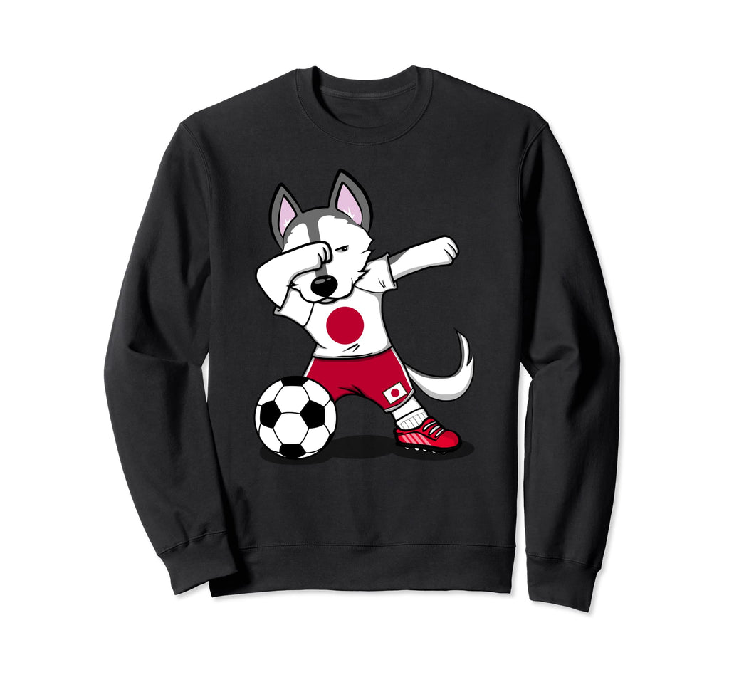 Dabbing Husky Dog Japan Sweatshirt - Casual Everyday Wear for Adults - T-Shirt, Sweatshirt, Hoodie