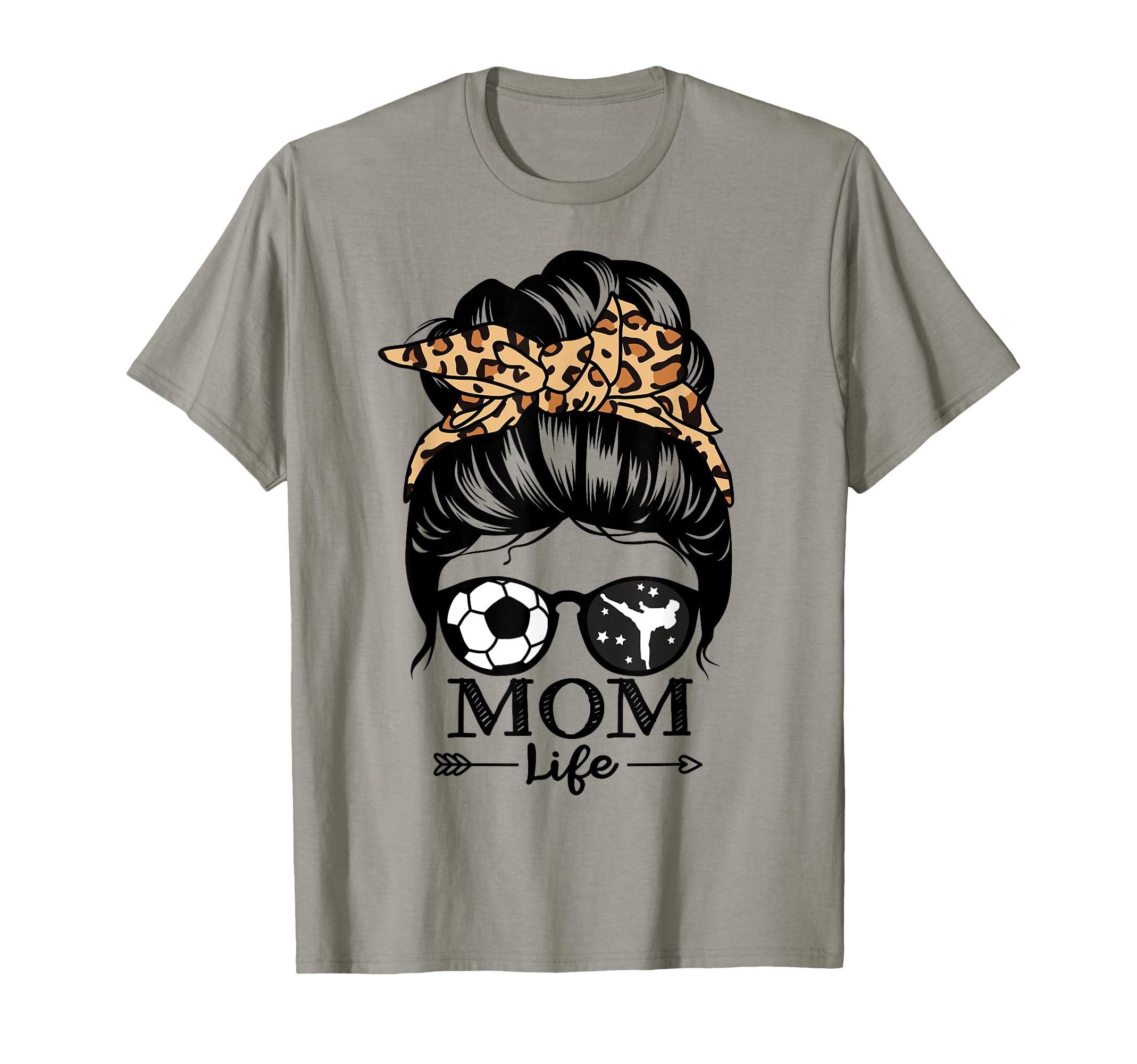 Mom Life Messy Bun Hair Funny Soccer T-Shirt - Streetwear Style for Adults - T-Shirt, Sweatshirt, Hoodie