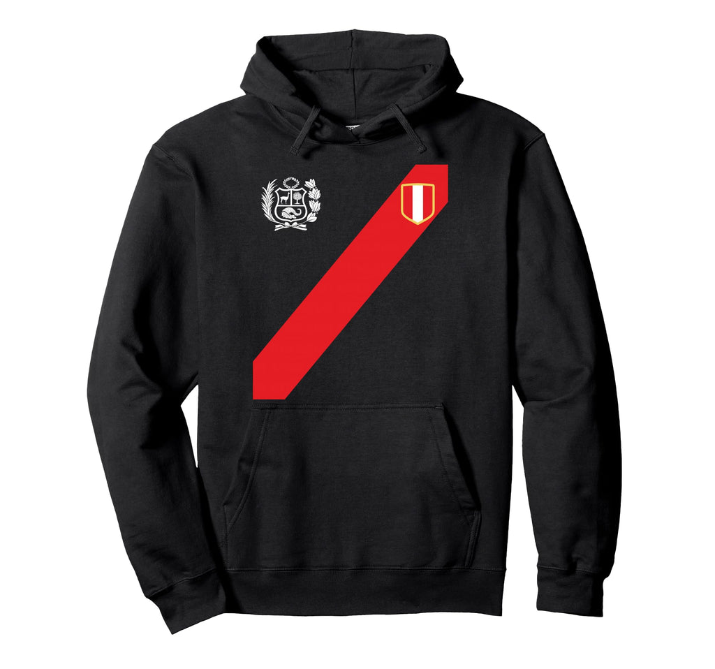 Peru Peruvian Flag Escudo Soccer Inspired Hoodie - Graphic Print Men Women - T-Shirt, Sweatshirt, Hoodie