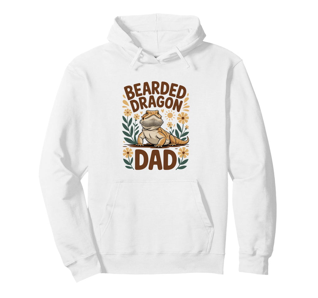 Bearded Dragon Dad Floral Hoodie - Casual Everyday Wear Men Women - T-Shirt, Sweatshirt, Hoodie