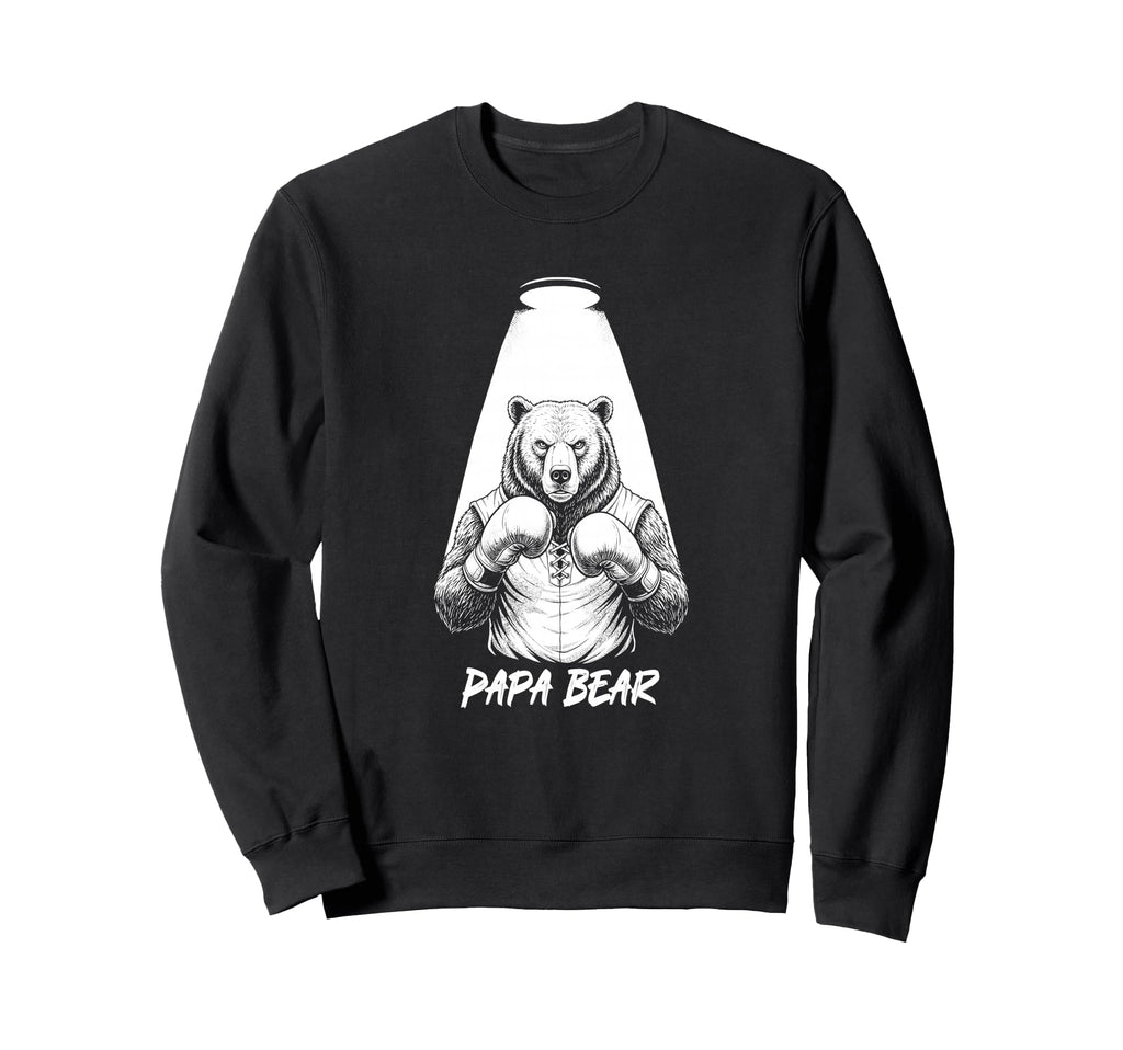 Papa Bear Fighter Boxing Gloves Sweatshirt - Custom Art Print for Adults - T-Shirt, Sweatshirt, Hoodie