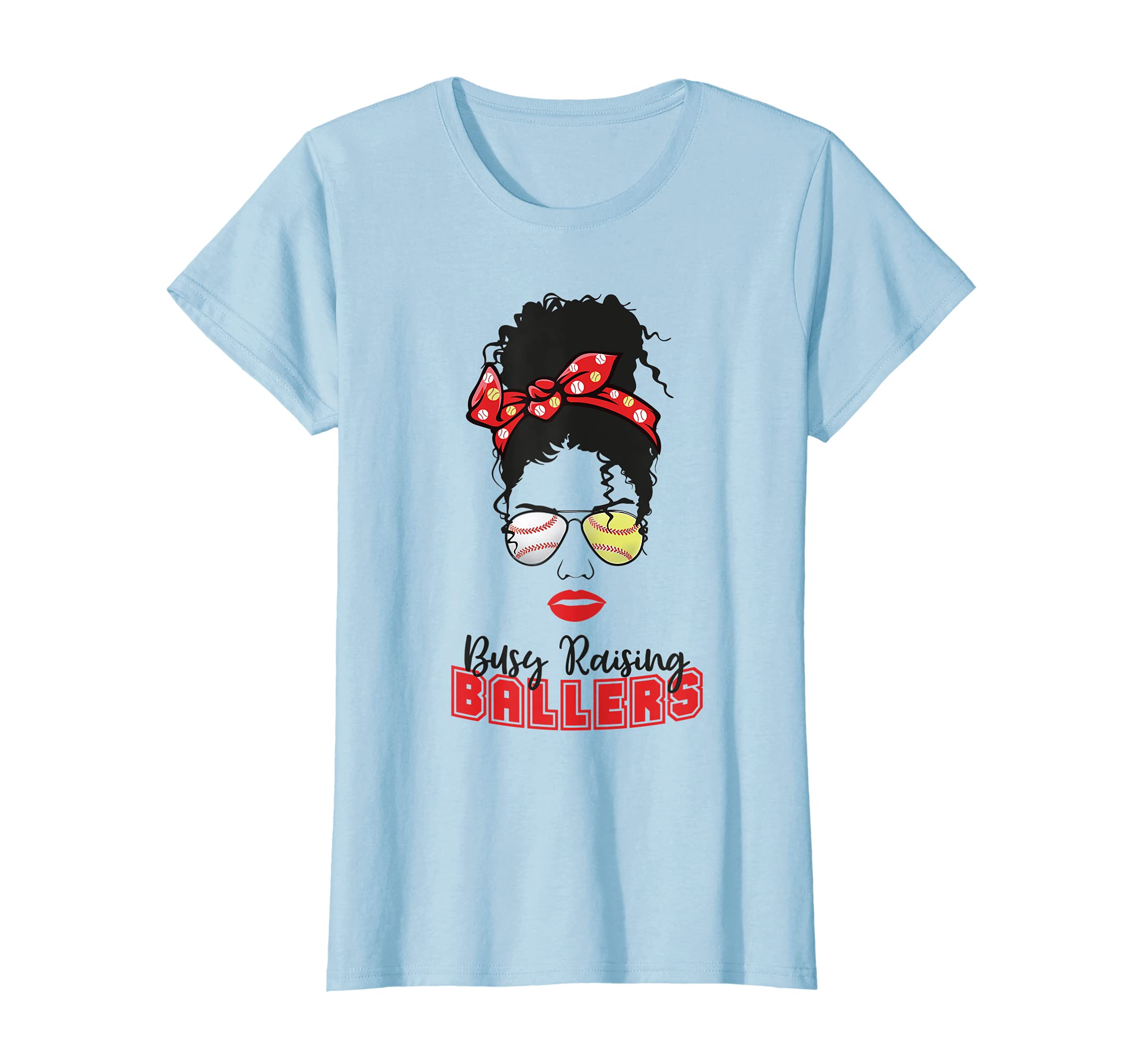 Womens Busy Raising Ballers Baseball T-Shirt - Novelty Apparel for Adults - T-Shirt, Sweatshirt, Hoodie