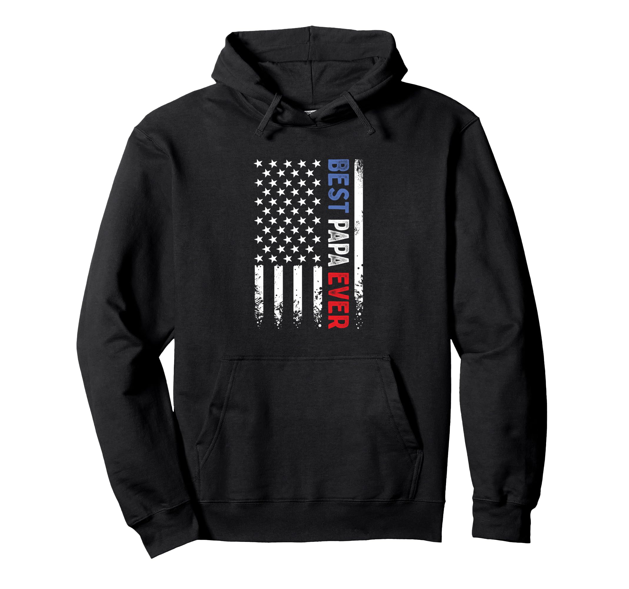 Fathers Day Best Papa Ever Us American Hoodie - Graphic Print for Adults - T-Shirt, Sweatshirt, Hoodie