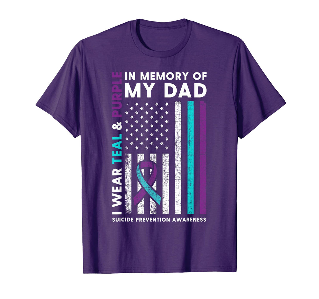 I Wear Teal Purple Memory My Dad T-Shirt - Casual Everyday Wear Men Women - T-Shirt, Sweatshirt, Hoodie