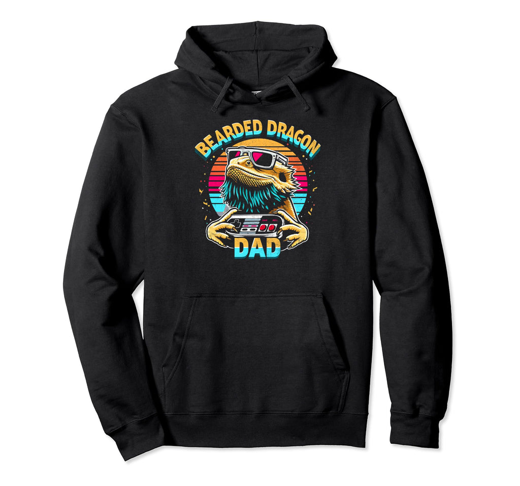 Bearded Dragon Dad Video Game Lizard Hoodie - Custom Art Print Unisex - T-Shirt, Sweatshirt, Hoodie