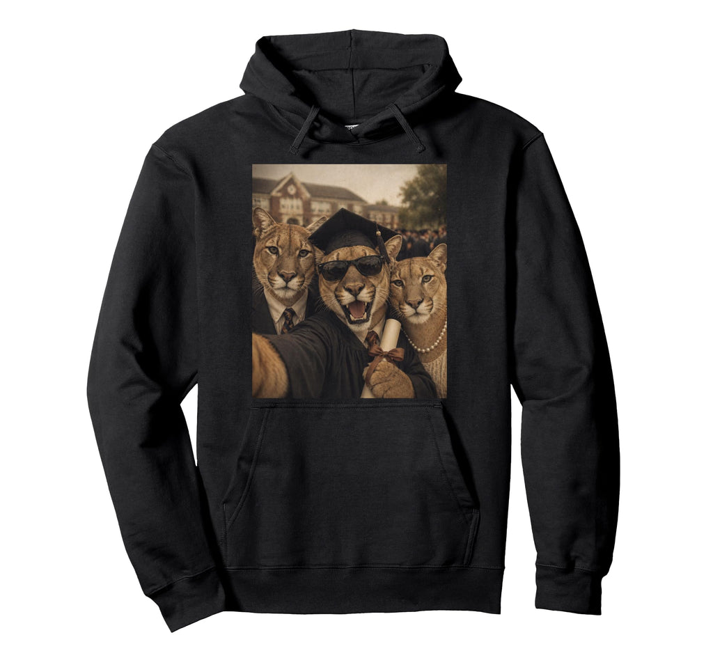 Cougars Graduation Selfie Funny Mom Hoodie - Aesthetic Graphic for Adults - T-Shirt, Sweatshirt, Hoodie