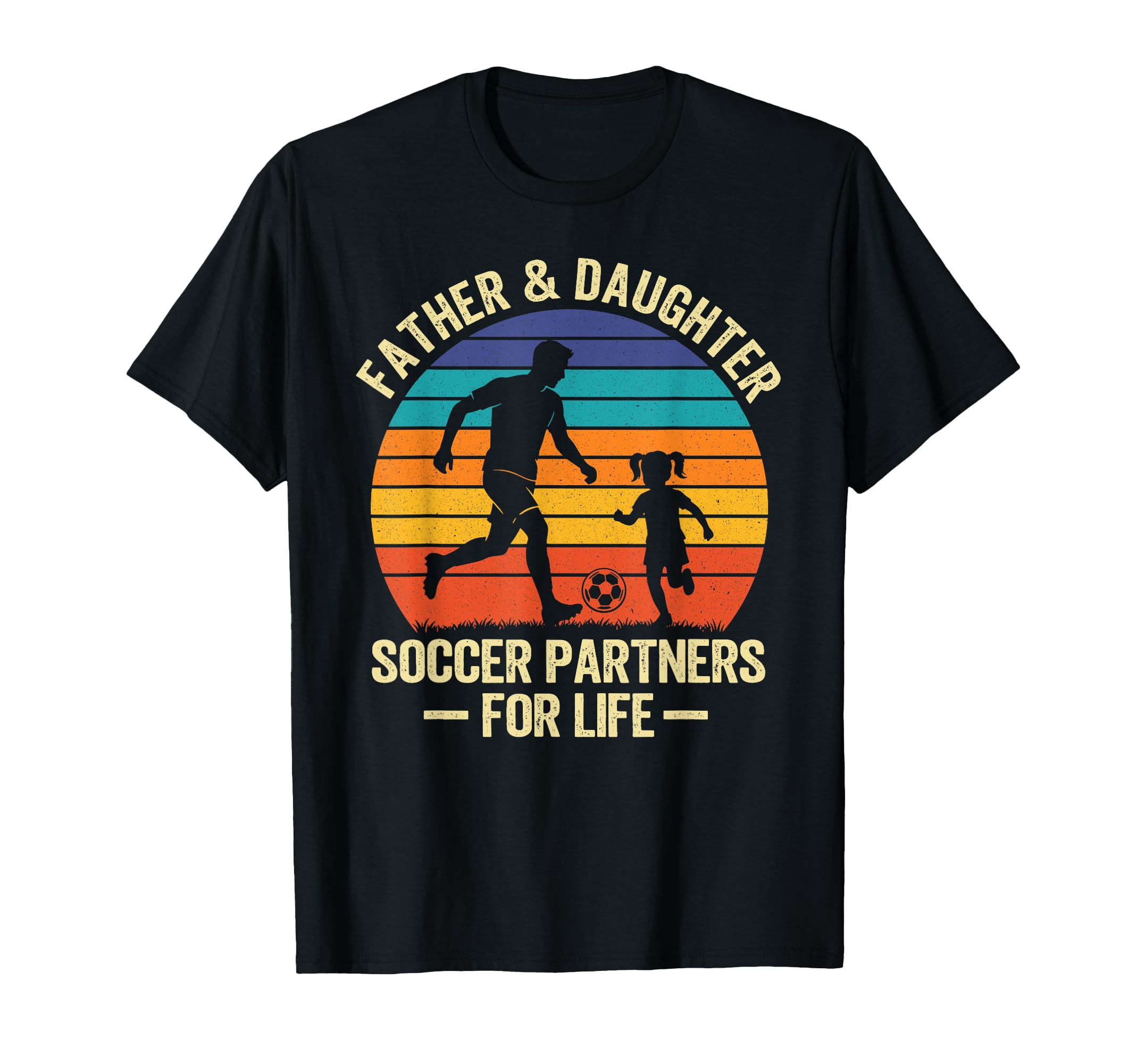 Father And Daughter Soccer Partners T-Shirt - Aesthetic Graphic for Adults - T-Shirt, Sweatshirt, Hoodie