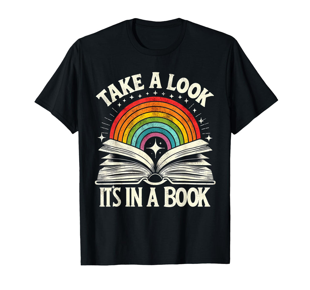 Take Book Reading Librarian Rainbow T-Shirt - Minimalist Print for Adults - T-Shirt, Sweatshirt, Hoodie