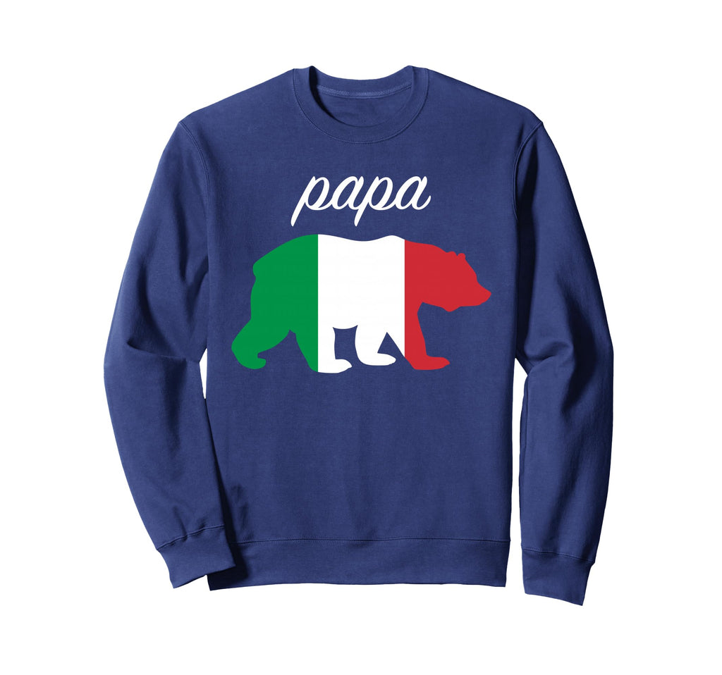 Papa Bear Italy Flag Italian Roots Sweatshirt - Unique Graphic Men Women - T-Shirt, Sweatshirt, Hoodie