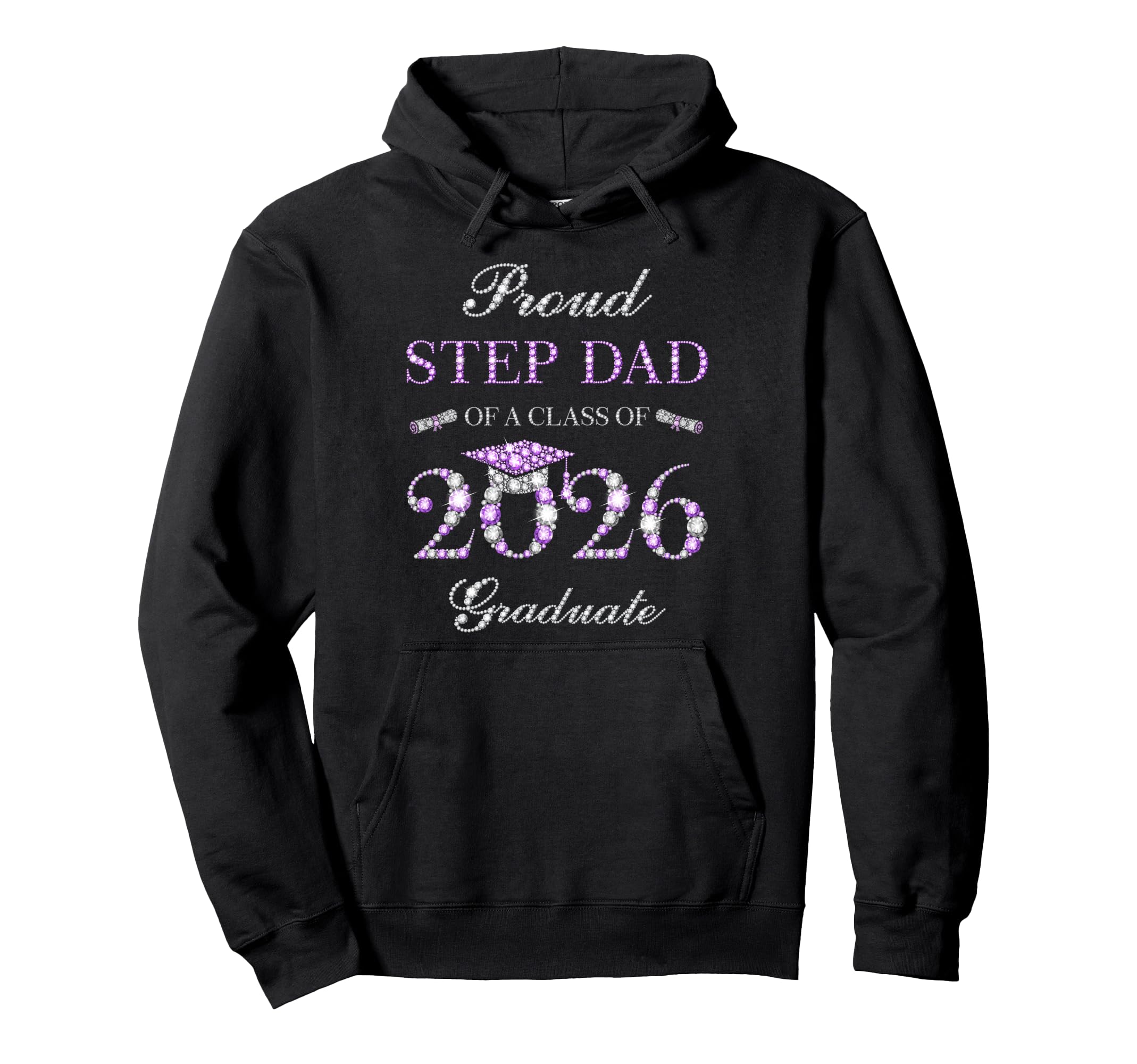 Proud Step Dad Class 2026 Graduate Hoodie - Graphic Print Unisex - T-Shirt, Sweatshirt, Hoodie