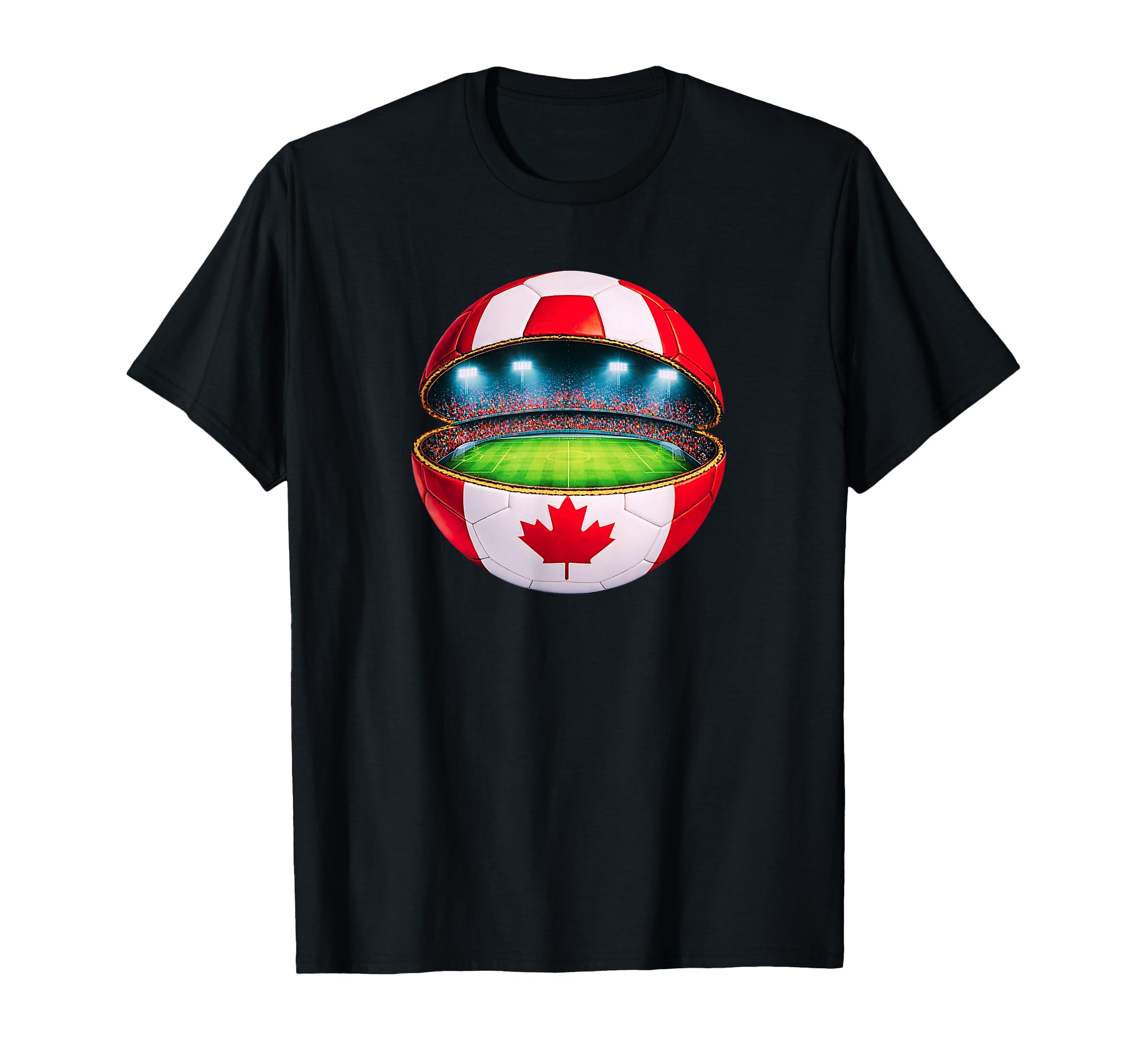 Canadian Flag Soccer Stadium Inside T-Shirt - Aesthetic Graphic Unisex - T-Shirt, Sweatshirt, Hoodie