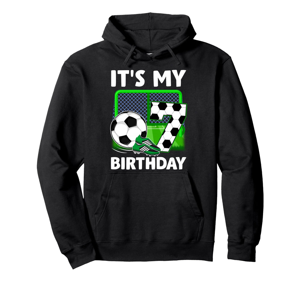 Its My 7Th Soccer Party 7 Year Old Hoodie - Trendy Graphic for Adults - T-Shirt, Sweatshirt, Hoodie