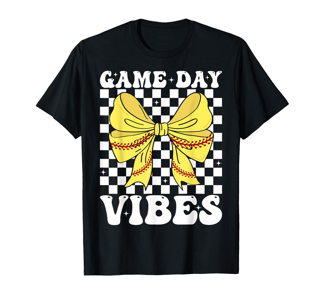 Game Day Vibes Coquette Bow Softball T-Shirt - Aesthetic Graphic Men Women - T-Shirt, Sweatshirt, Hoodie