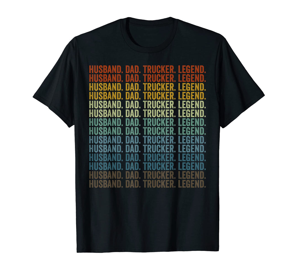 Husband Dad Trucker Legend Trucker T-Shirt - Trendy Graphic for Adults - T-Shirt, Sweatshirt, Hoodie