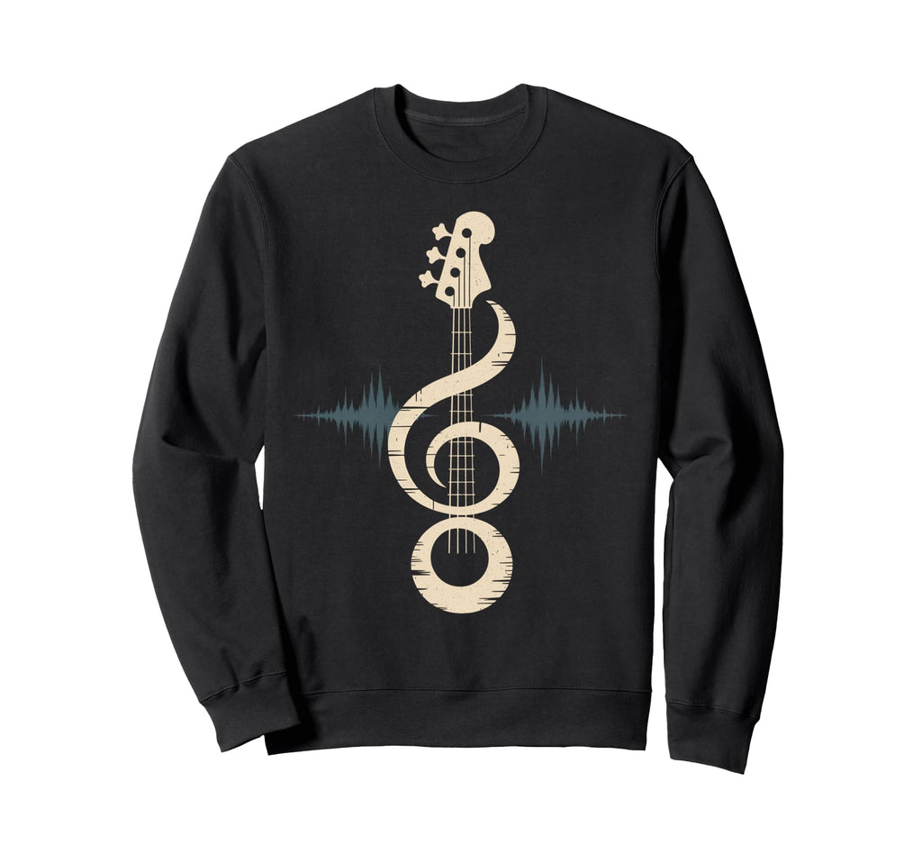 Bass Guitar Neck And Bass Clef Bass Sweatshirt - Aesthetic Graphic Unisex - T-Shirt, Sweatshirt, Hoodie