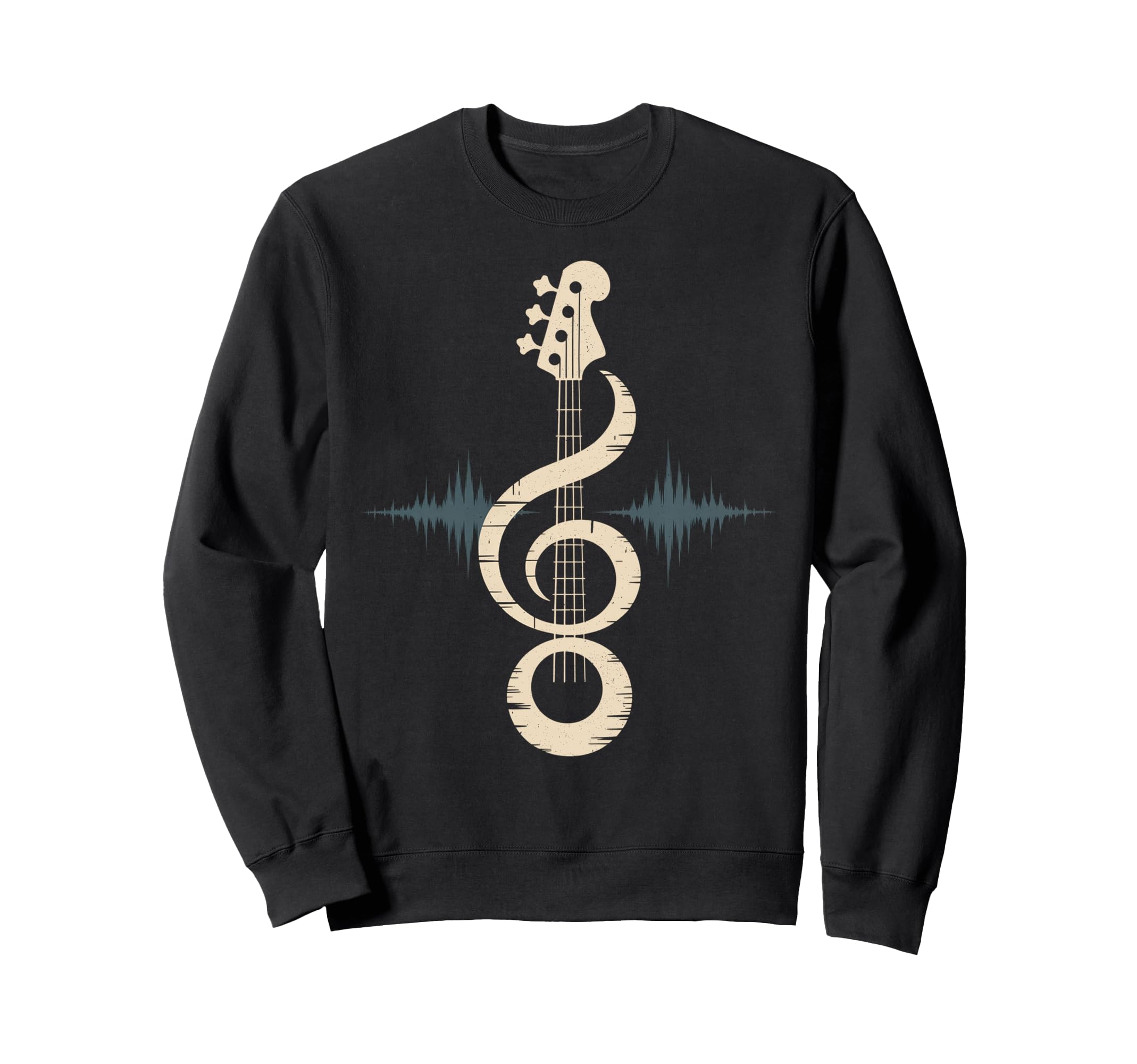 Bass Guitar Neck And Bass Clef Bass Sweatshirt - Aesthetic Graphic Unisex - T-Shirt, Sweatshirt, Hoodie