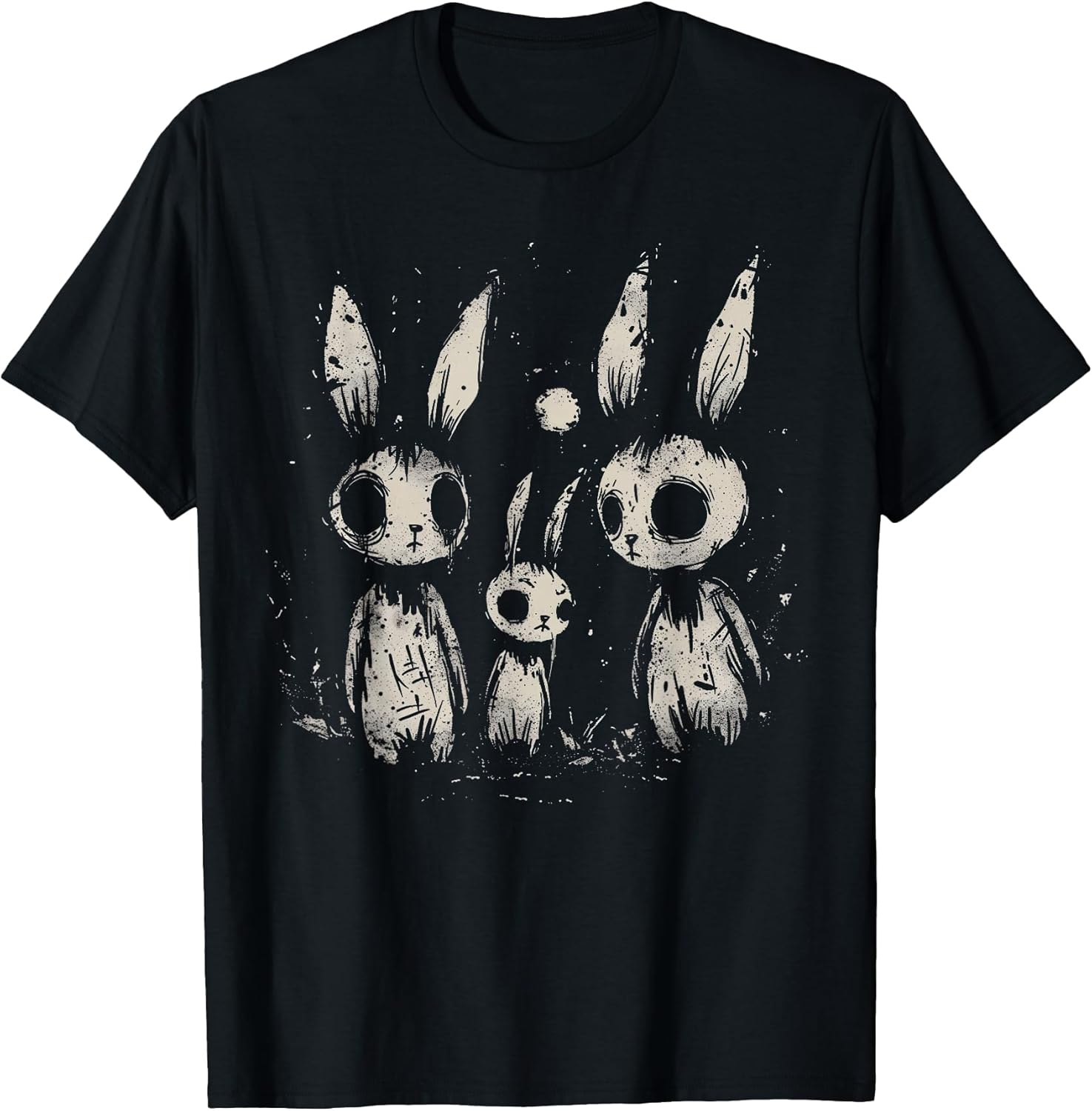 Creepy Cute Bunny Rabbits Horror Goth Grunge Alt - Adult & Kids T-Shirts, Sweatshirts & Hoodies apparel design preview 1