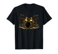 Bronze Drum Set Drummers Musicians T-Shirt - Aesthetic Graphic Men Women - T-Shirt, Sweatshirt, Hoodie