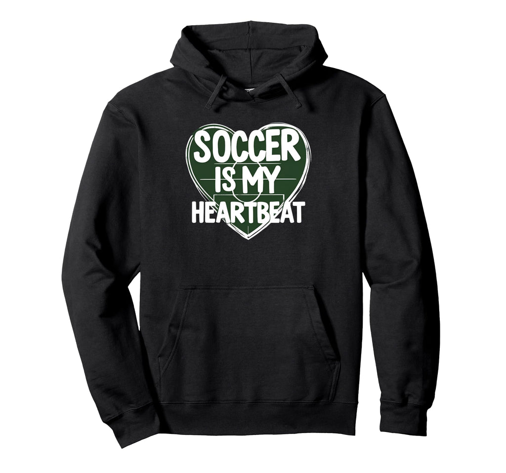 Soccer Is My Heartbeat Funny Soccer Field Hoodie - Custom Art Print Unisex - T-Shirt, Sweatshirt, Hoodie