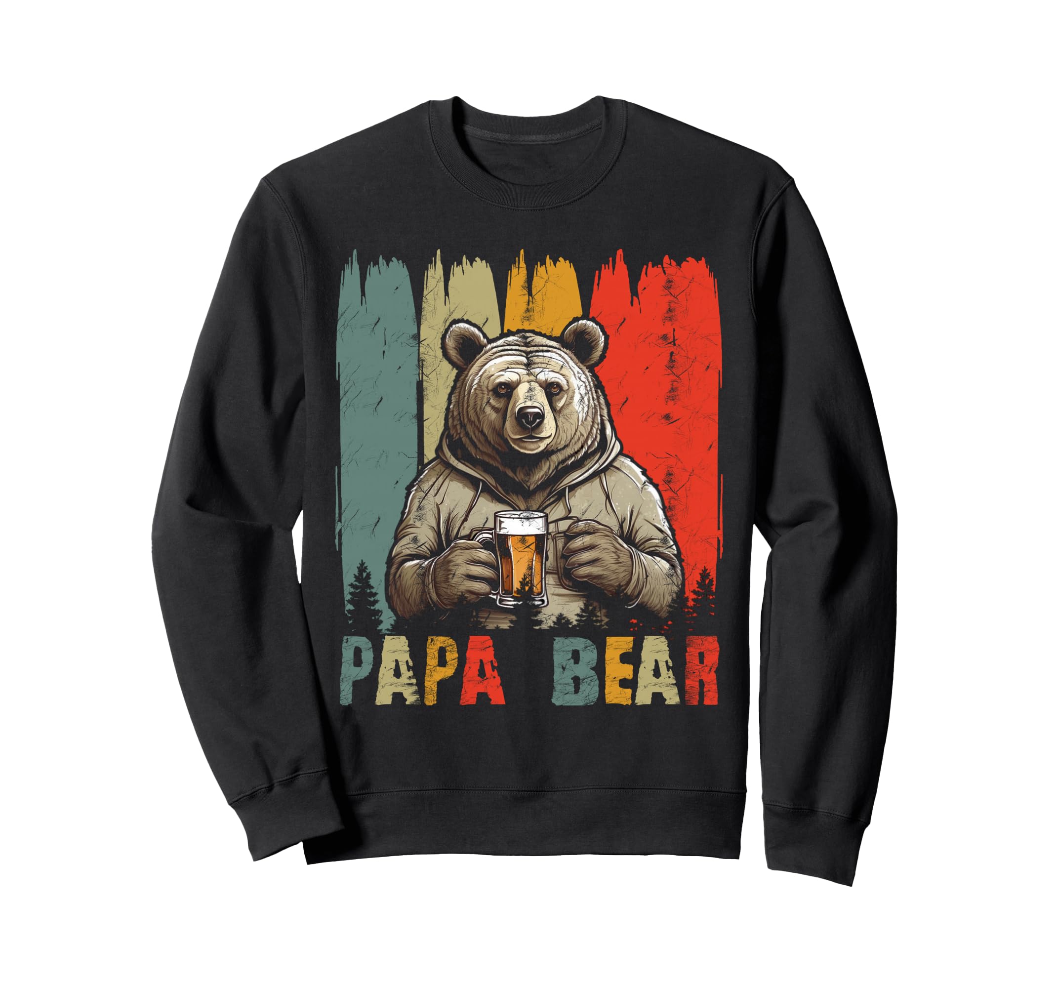 Papa Bear Best Dad Fathers Day Sweatshirt - Graphic Print for Adults - T-Shirt, Sweatshirt, Hoodie