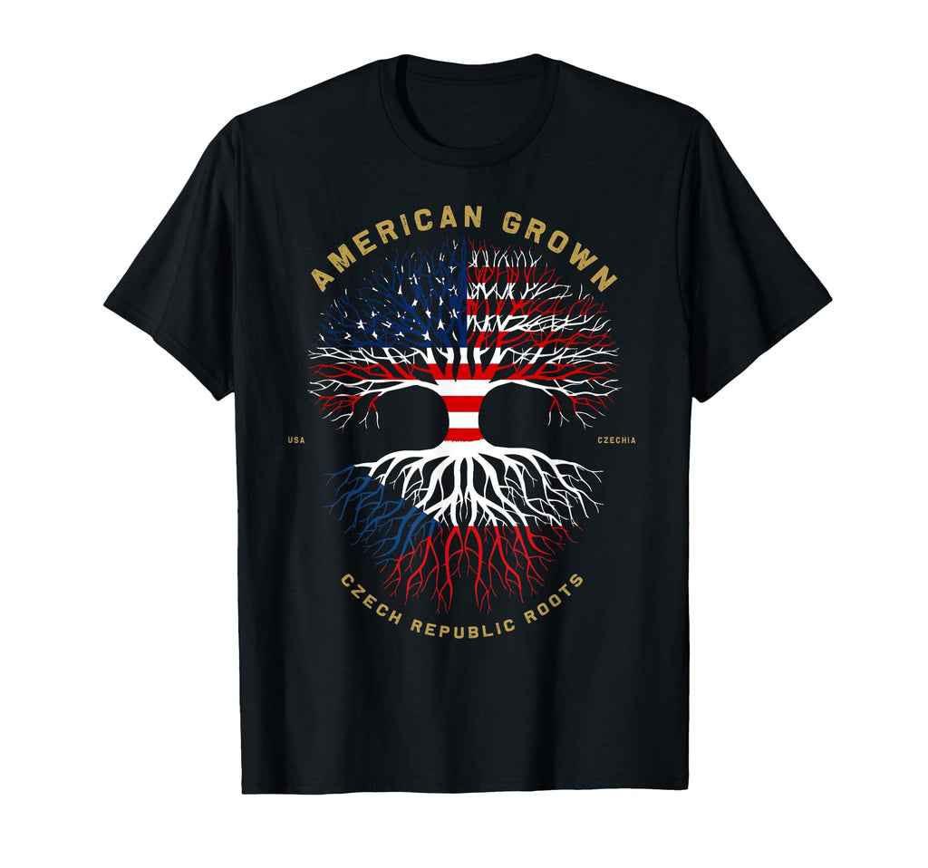 American Grown Czech Republic Roots Tree T-Shirt - Custom Art Print Unisex - T-Shirt, Sweatshirt, Hoodie