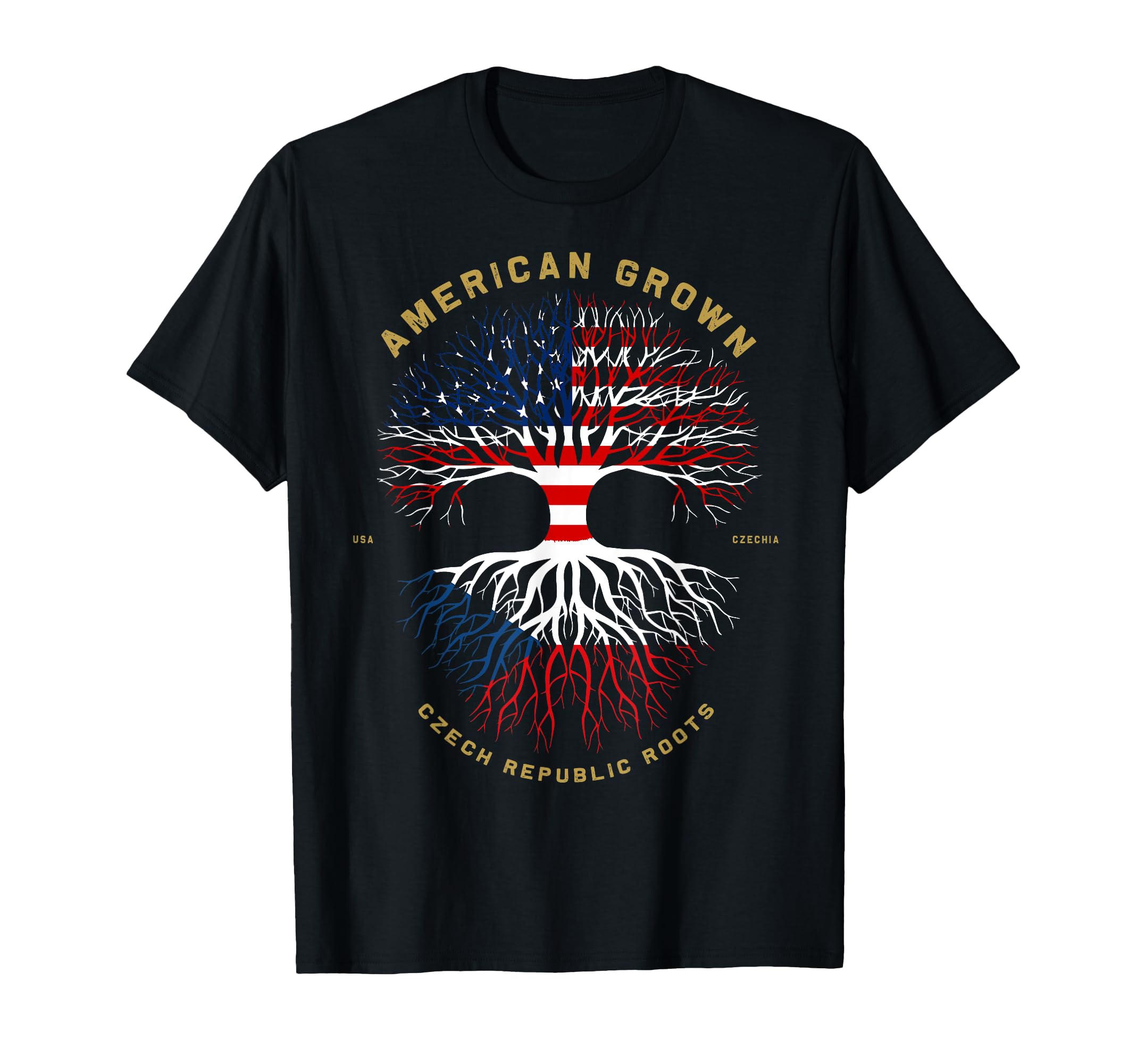 American Grown Czech Republic Roots Tree T-Shirt - Custom Art Print Unisex - T-Shirt, Sweatshirt, Hoodie