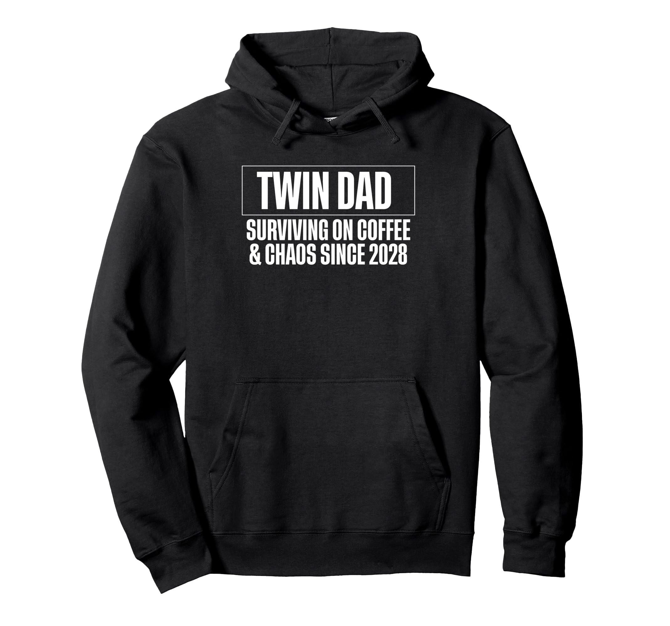 Twin Dad Surviving Coffee And Chaos Hoodie - Minimalist Print Men Women - T-Shirt, Sweatshirt, Hoodie