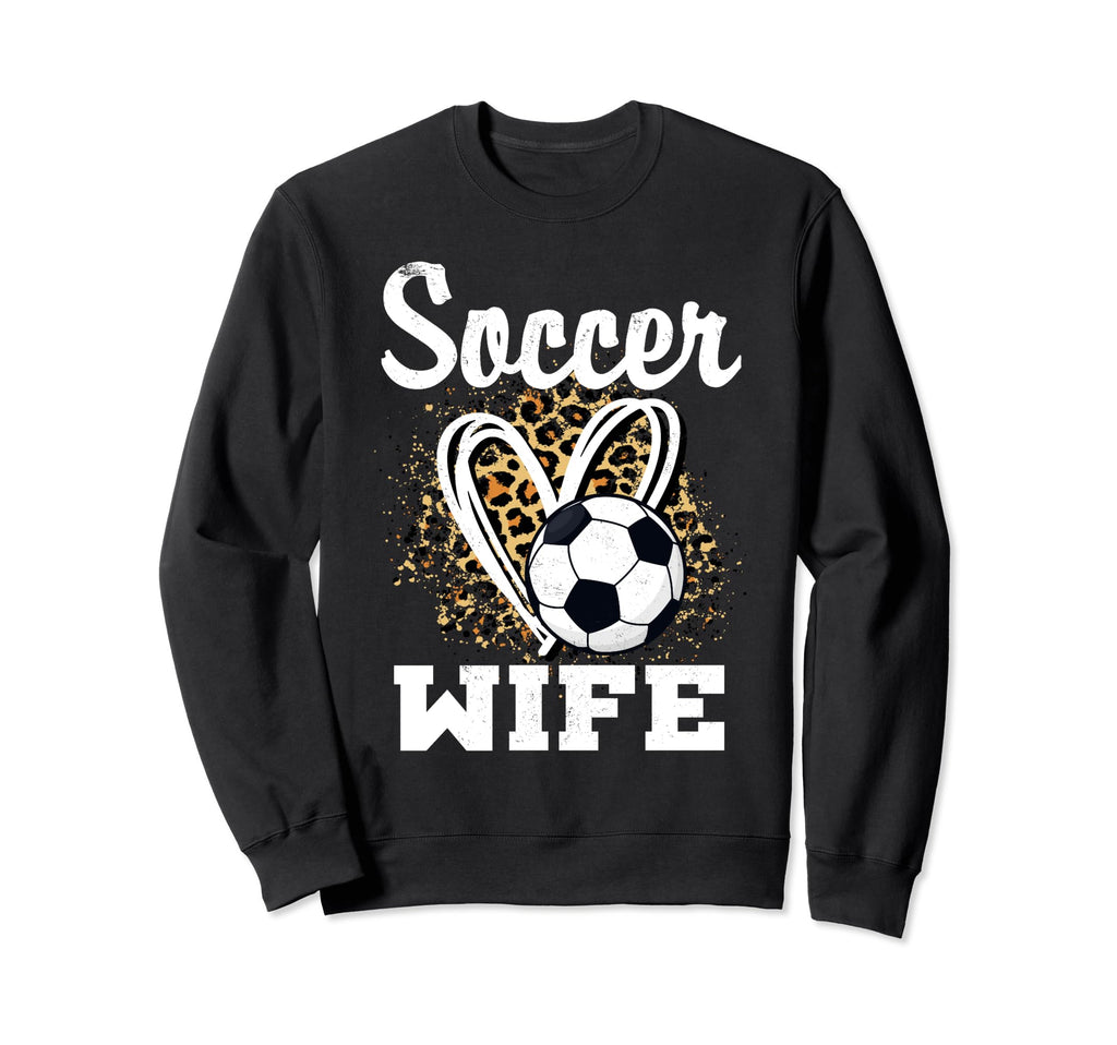 Soccer Wife Leopard Heart Matching Sweatshirt - Fun Novelty Design Unisex - T-Shirt, Sweatshirt, Hoodie