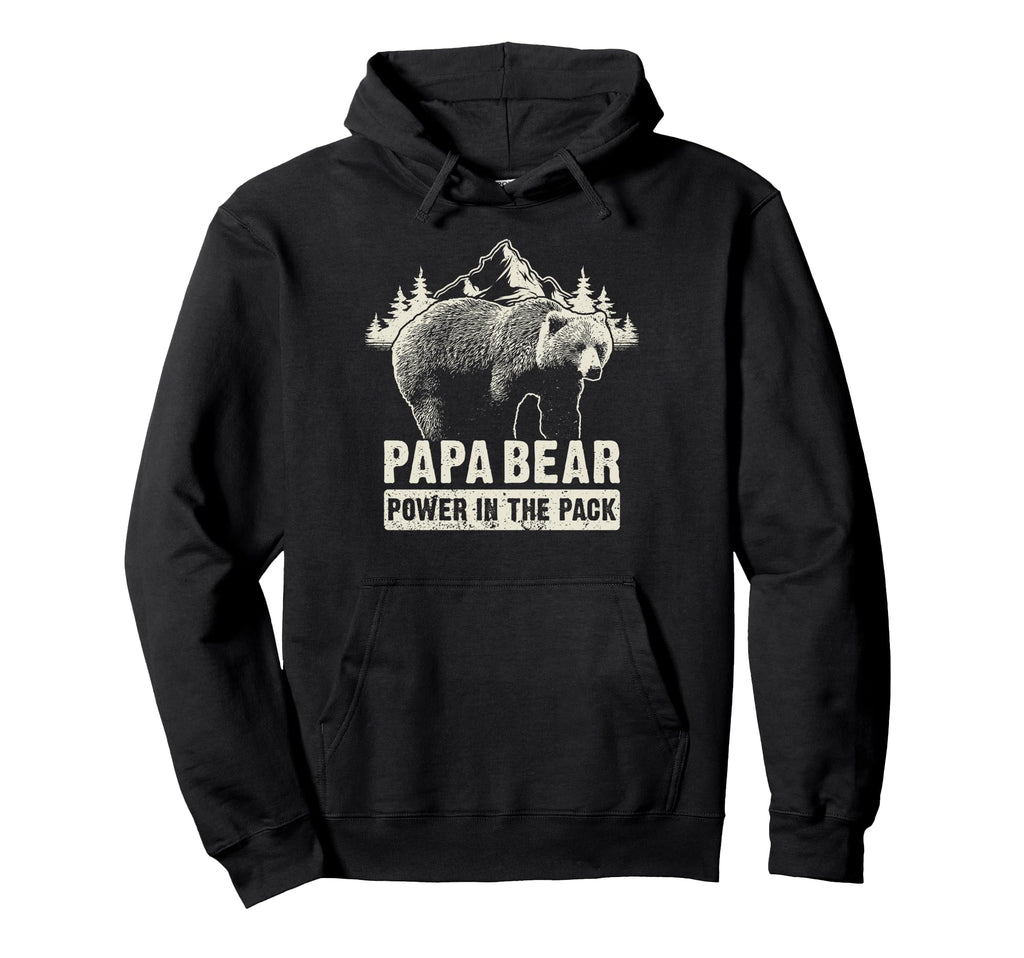 Papa Bear Power Pack Dad Grandpa Hoodie - Fun Novelty Design for Adults - T-Shirt, Sweatshirt, Hoodie