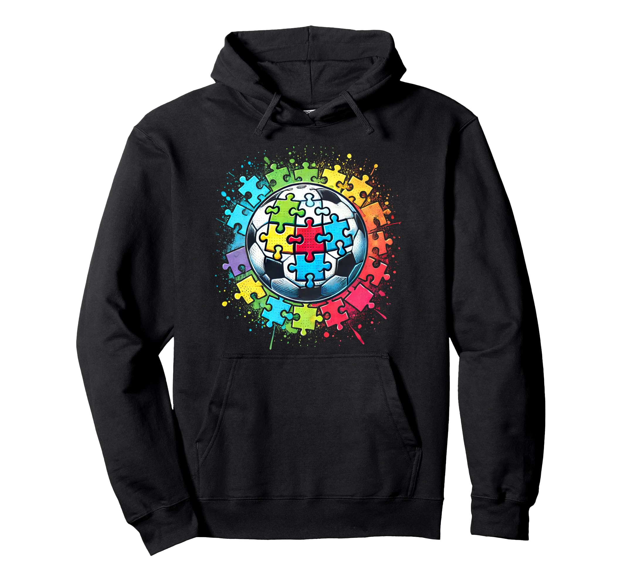 Soccer Ball Autism Awareness Month Hoodie - Fun Novelty Design Unisex - T-Shirt, Sweatshirt, Hoodie