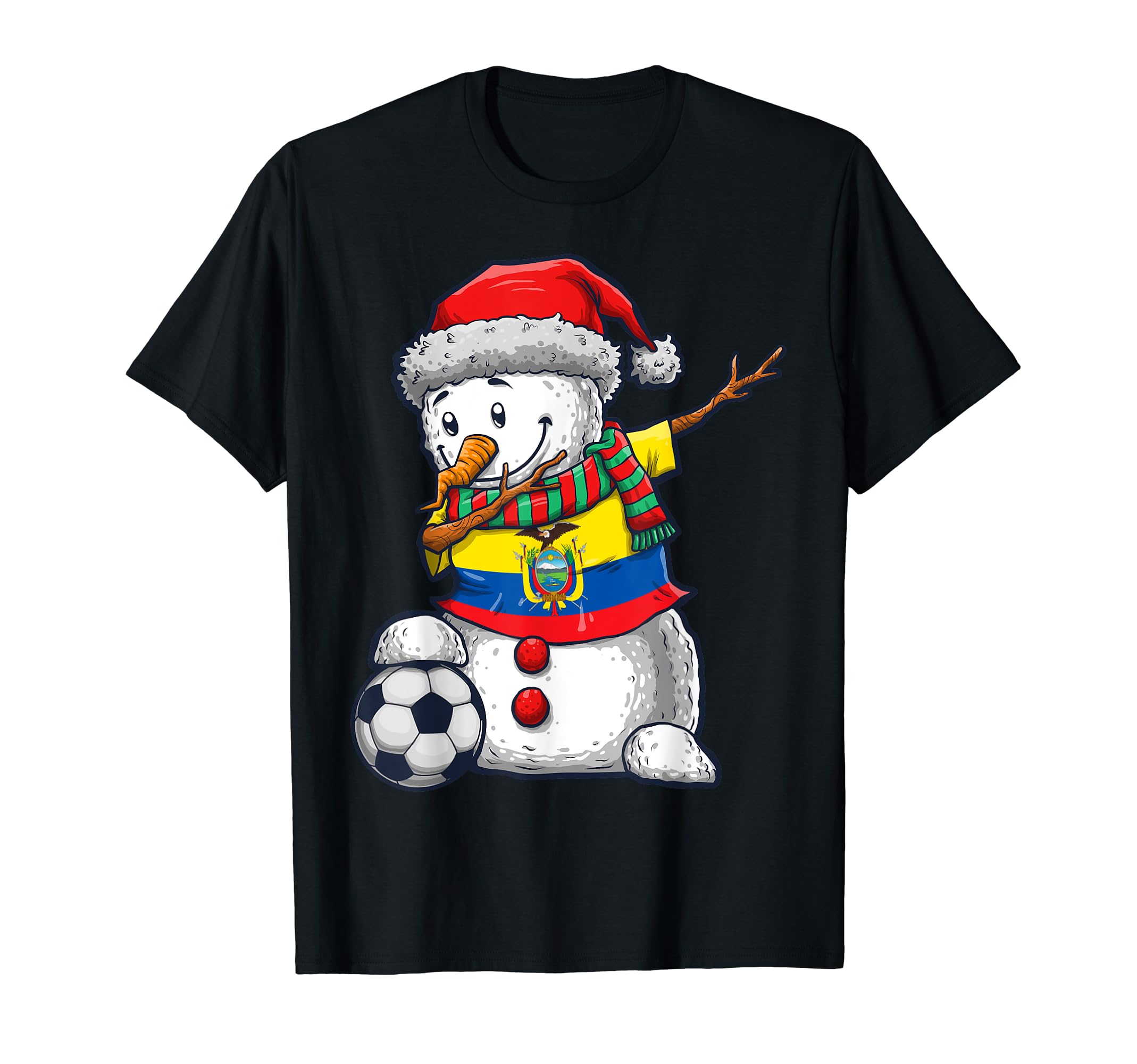 Soccer Dabbing Snowman Ecuador Football T-Shirt - Aesthetic Graphic Unisex - T-Shirt, Sweatshirt, Hoodie