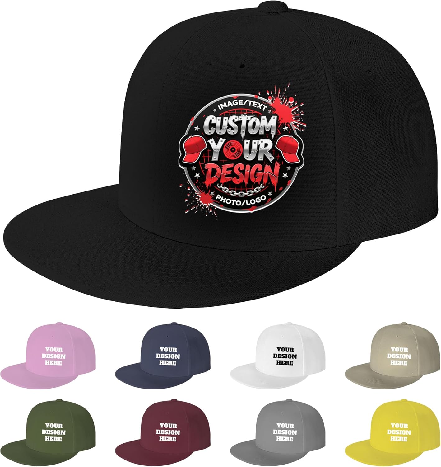 Custom Hat,Your Design Here,Custom Add Your - Adult & Kids T-Shirts, Sweatshirts & Hoodies apparel design preview 1