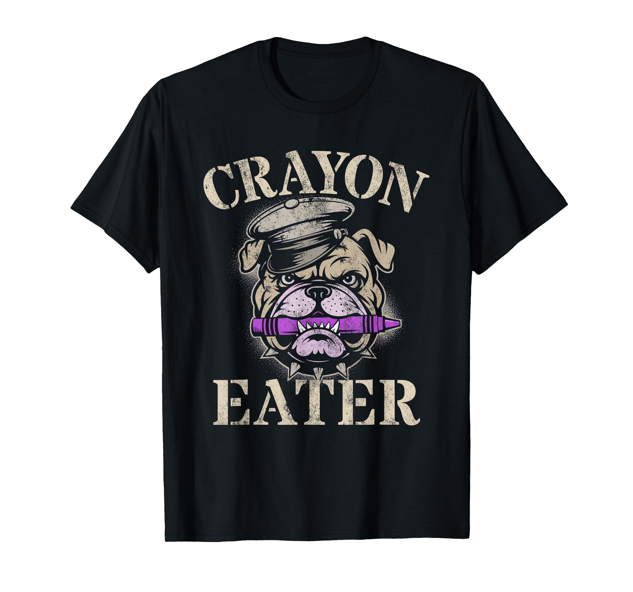 Funny Crayon Eater Bulldog Veterans T-Shirt - Fun Novelty Design Unisex - T-Shirt, Sweatshirt, Hoodie