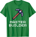 Master Builder Funny Video Game Pickaxe Pixel Art - Adult & Kids T-Shirts, Sweatshirts & Hoodies apparel design preview 1