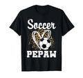 Soccer Pepaw Leopard Heart Matching Family T-Shirt - Graphic Print Unisex - T-Shirt, Sweatshirt, Hoodie