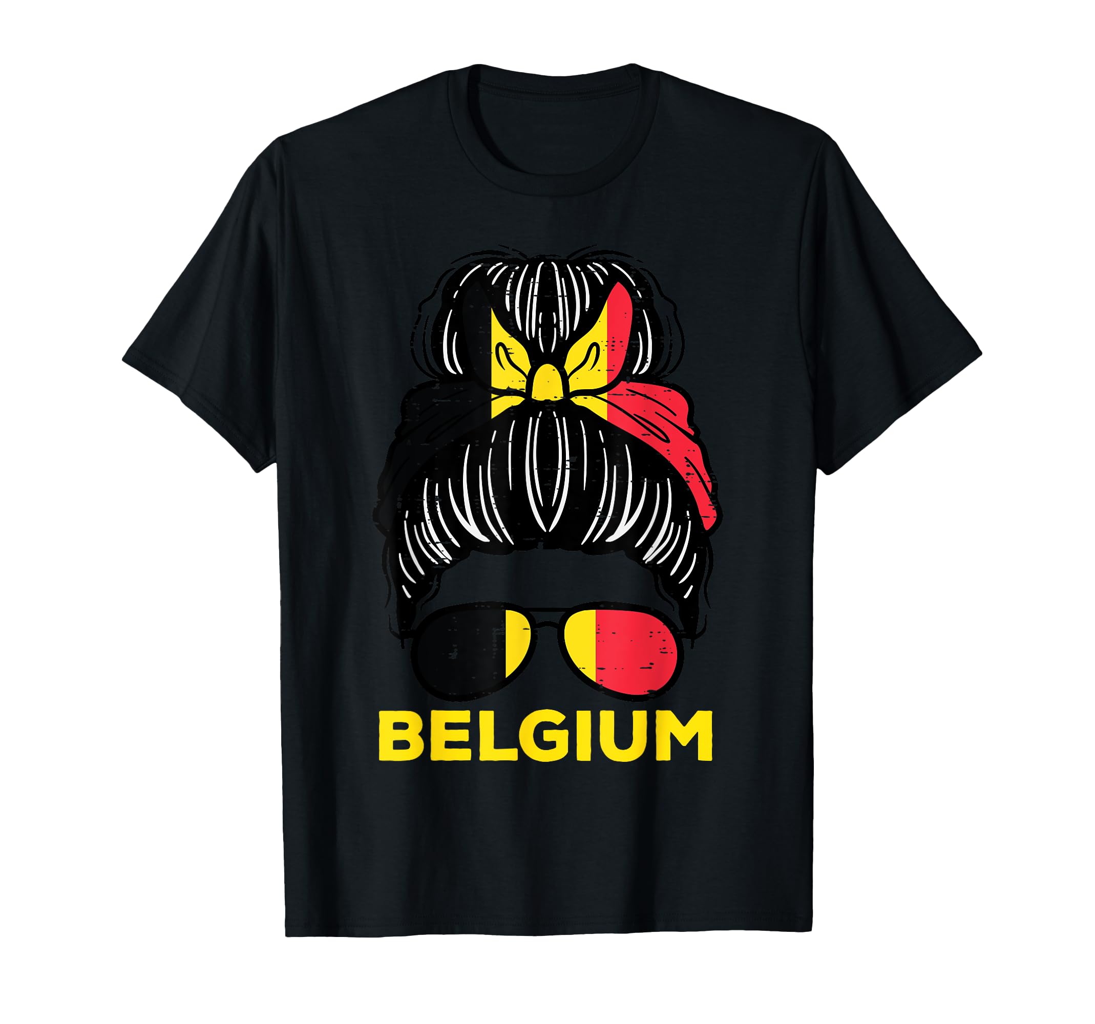 Belgium Flag Belgian Hairbun Football T-Shirt - Graphic Print Unisex - T-Shirt, Sweatshirt, Hoodie